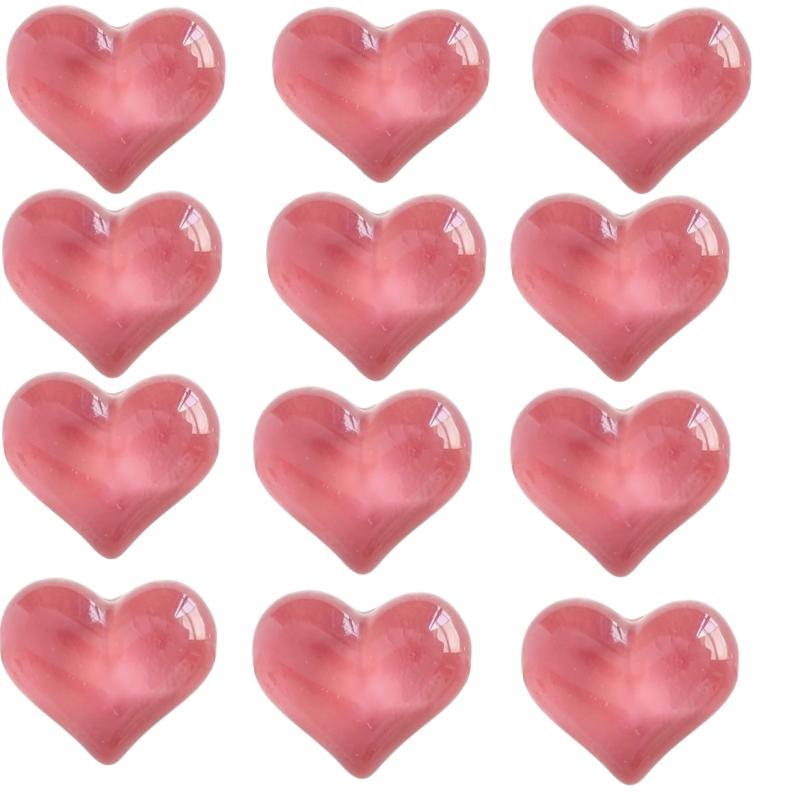 10Pcs Heart Resin Fridge Magnets Cute Pink Decorative Magnets For Kitchen Office Whiteboard Locker Craft Home Decor Gifts