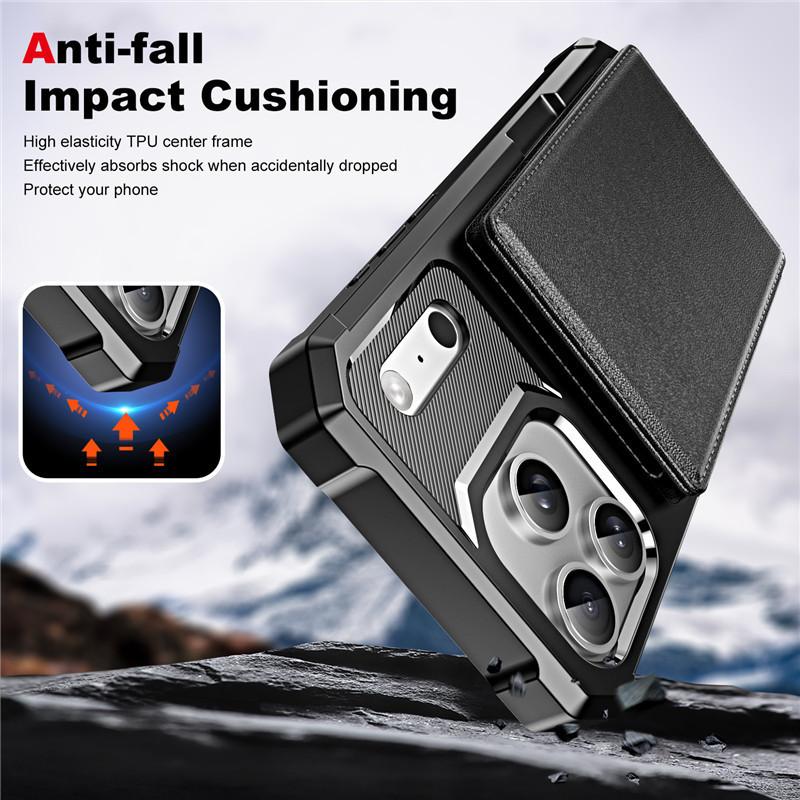 Applicable To IPhone17Pro Max Card Mobile Phone Case 16 15Pro Left and Right Flip Case XR Anti-drop Protective Case