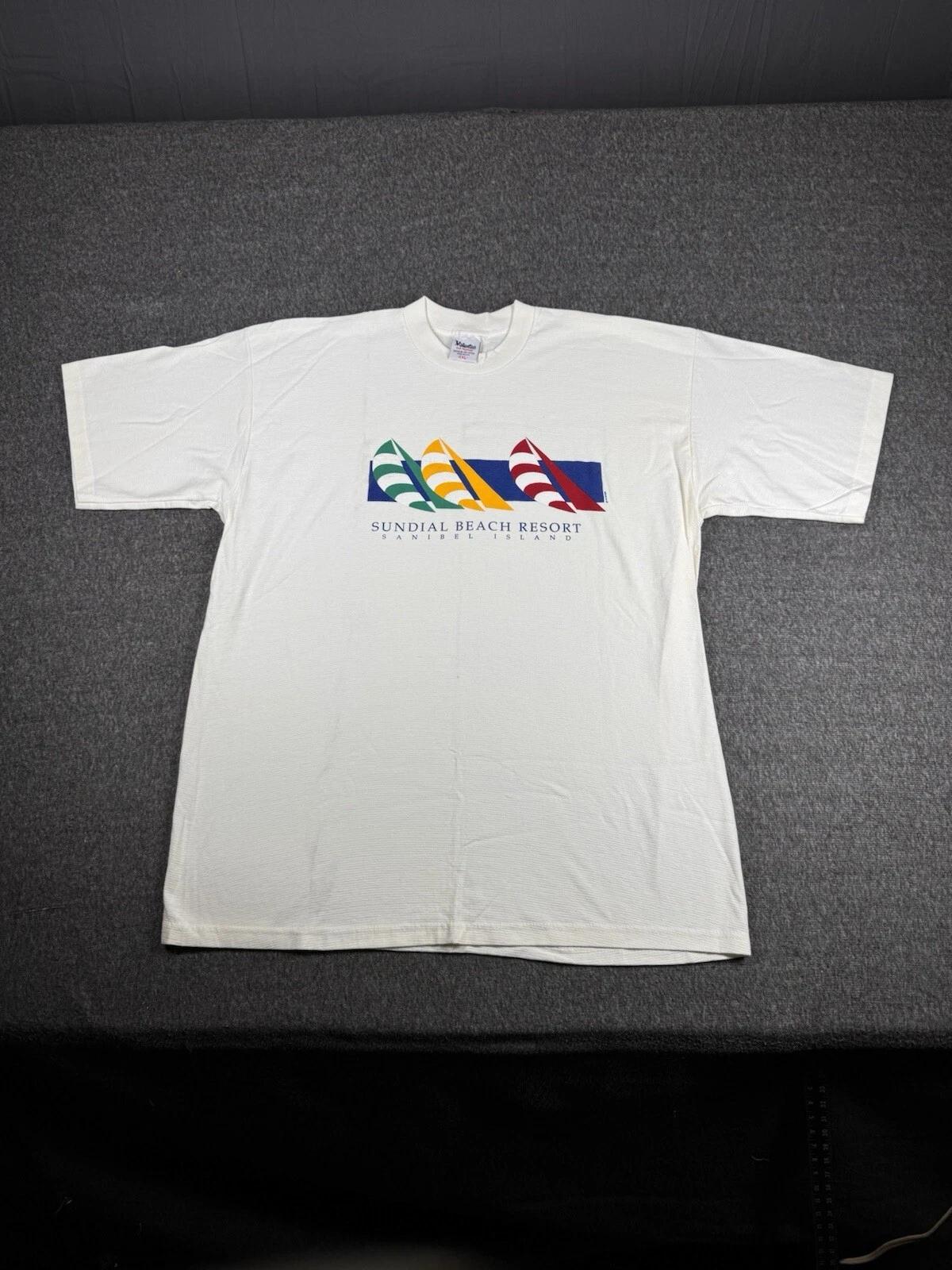 

Vintage Sailing Shirt Sundial Beach Resort Mens XXL White 4XL
