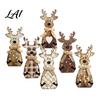 Rustic Christmas Table Decor Wooden Tabletop Decor Reindeer Animal Figurines Farmhouse Style Holiday Window Display Ornaments Tiered Tray Ornaments,