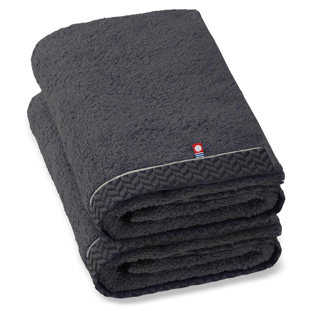 Imabari Handtuch Bade-Set aus extra langem, weich gedrehtem, dunkelgrauem, sofort saugfähigem, in Imabari hergestelltem Handtuch, stilvolle Handtücher für Hotels, 100 % Baumwolle, 2 Stück, Dick, Premium,