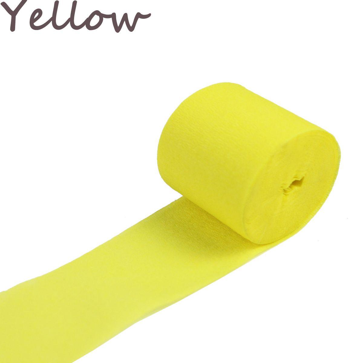 

Ceremony Birthday Party Handmade Children Craft Crinkled Papers Crepe Paper Streamer Roll жёлтый