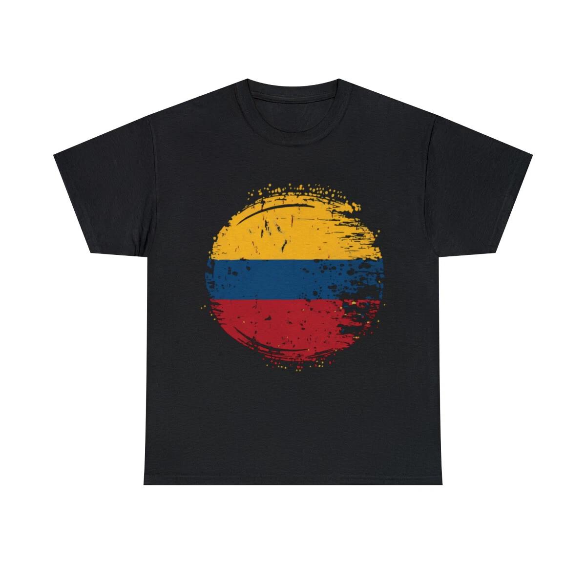 Flag Of Colombia Distressed Graphic Tee Shirt, S-5XL M