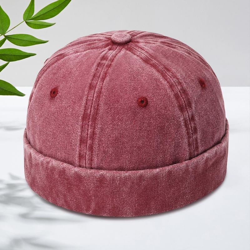 Washed denim melon fur hat embroidery street light board landlord hat personality fashion retro outdoor tide