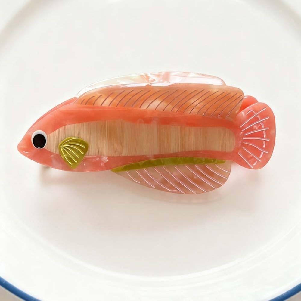 Acrylic Silver Arowana Shark Clip Fish Acetic Acid Hair Claw Guppy Hair Claw  Headwear