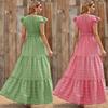 Women Maxi Dress Long Floral Print Ladies Summer V Neck Casual Holiday Sundress