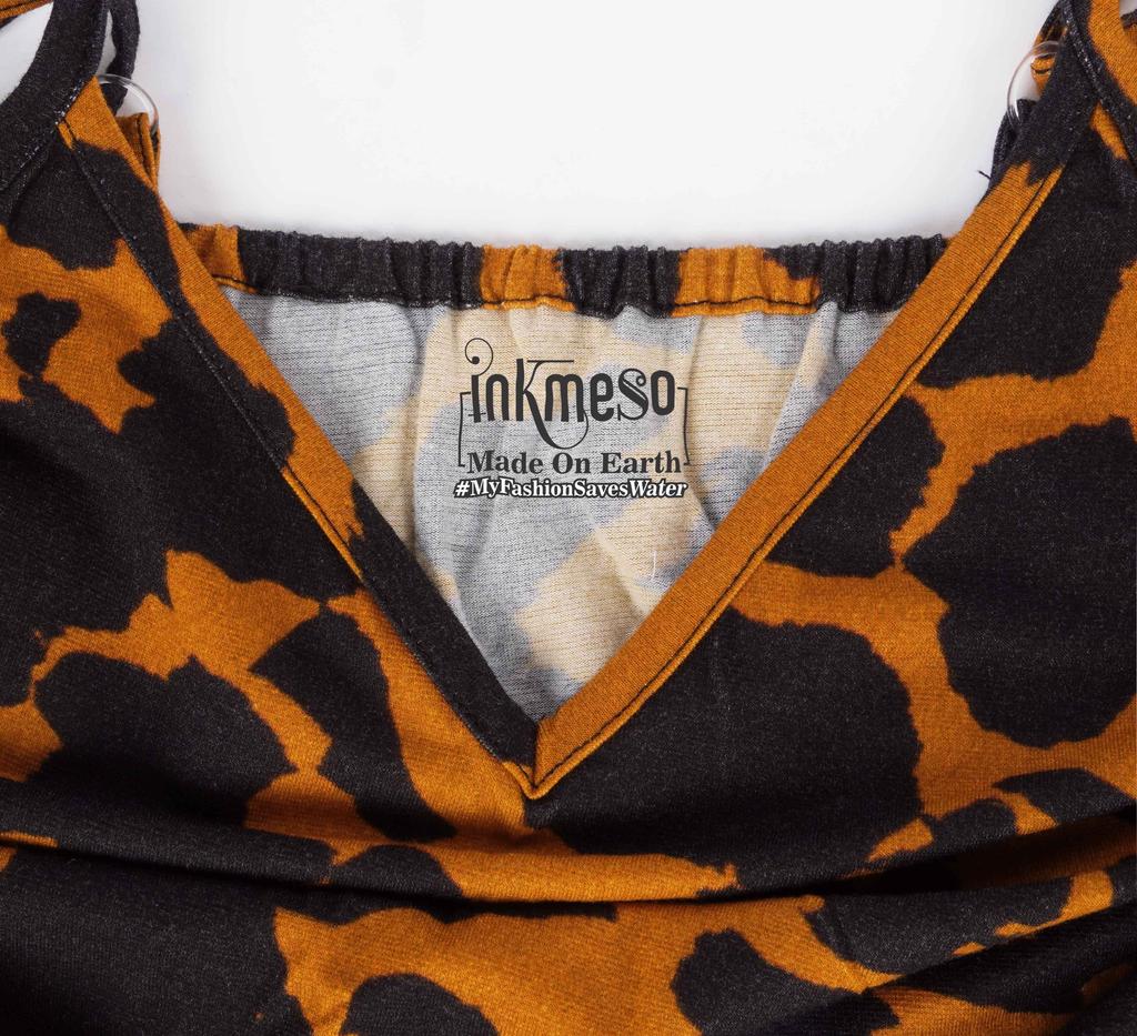 Inkmeso Printed V Neck Maxi Bodycon Dress For Womens Sexy Spaghetti Strap