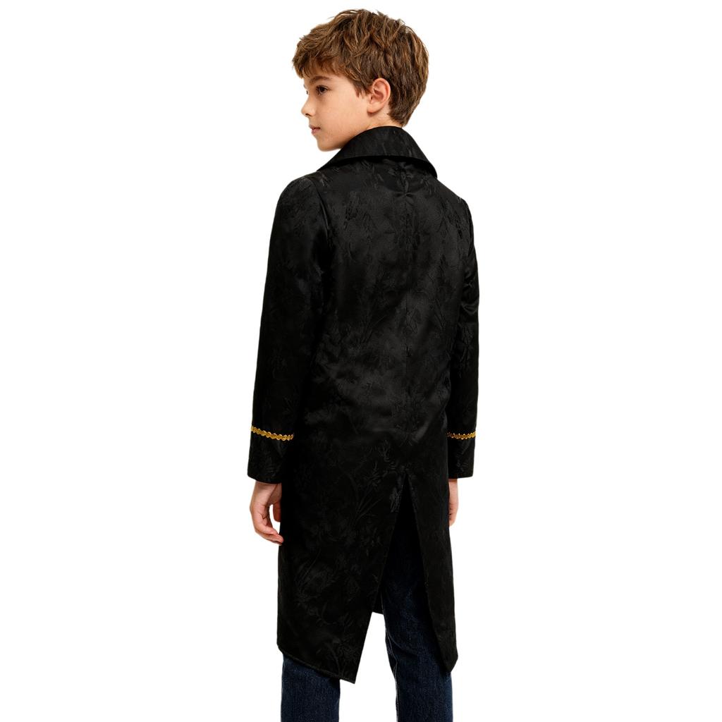 Jungen Mittelalter Renaissance Viktorianische Jacke Umlegekragen Langarm Fake Two-in-One Spitzenstickerei Frack