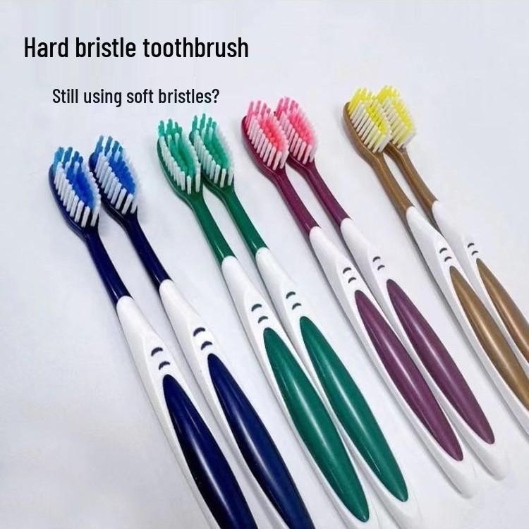 High-End Herren Zahnbürste mit großem Kopf, langlebig, harte Borsten, Raucherfleckenentferner, Familienfrischepackung, Einzelverpackung