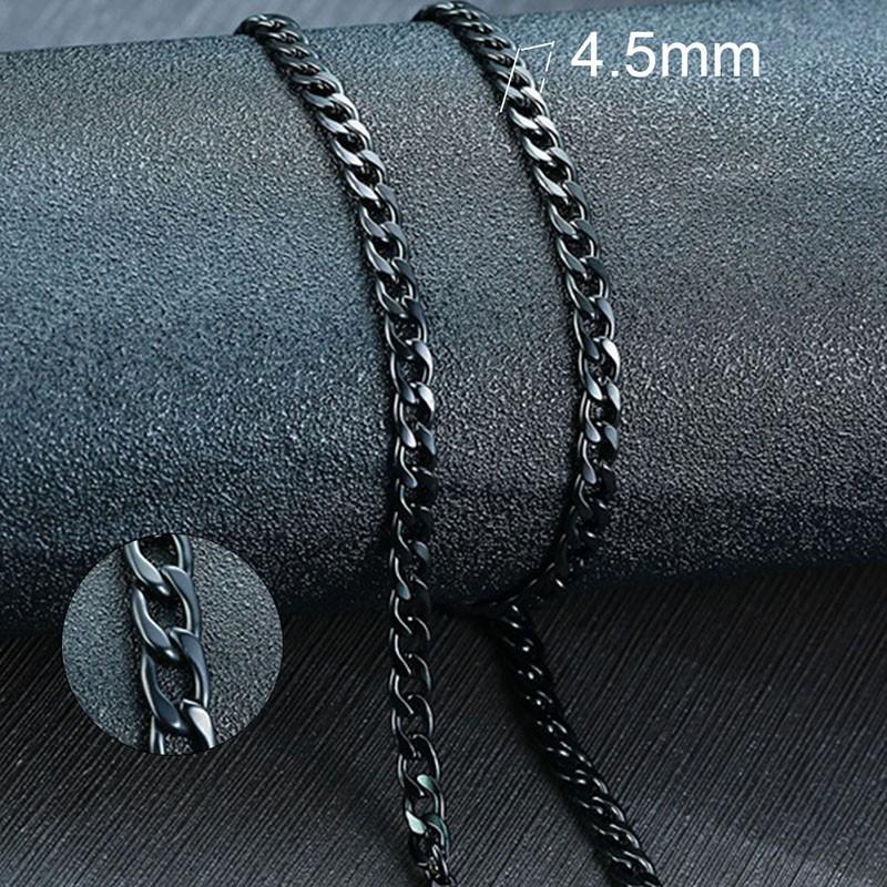 Vnox Pánský kubánský řetězový náhrdelník z nerezové oceli, černozlatá barva, pánský choker, šperky, dárky pro něj