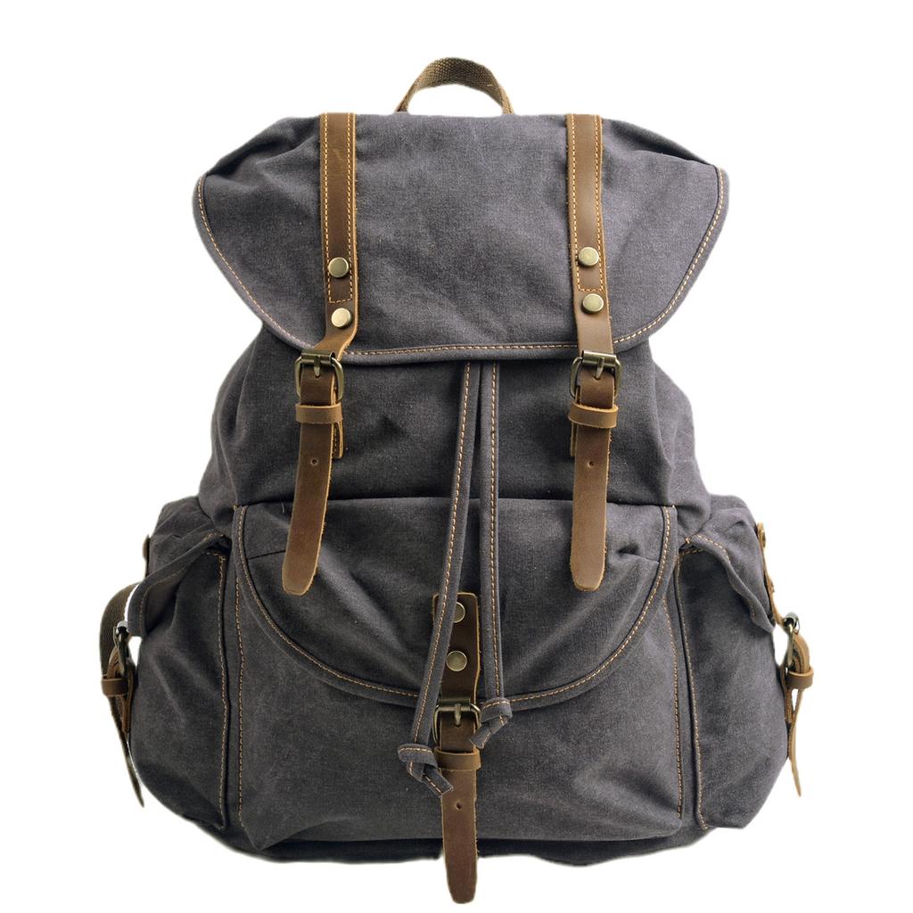 Vintage Canvas Large Capacity Backpack for Middle School, High School, and College Students, Casual Large Capacity Travel Backpa