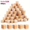 20-400pcs Natural Wooden Blocks Small Wood Cubes Smooth-sided Crafting Blocks Supplie for Craft and Puzzle Making DIY Home Decor