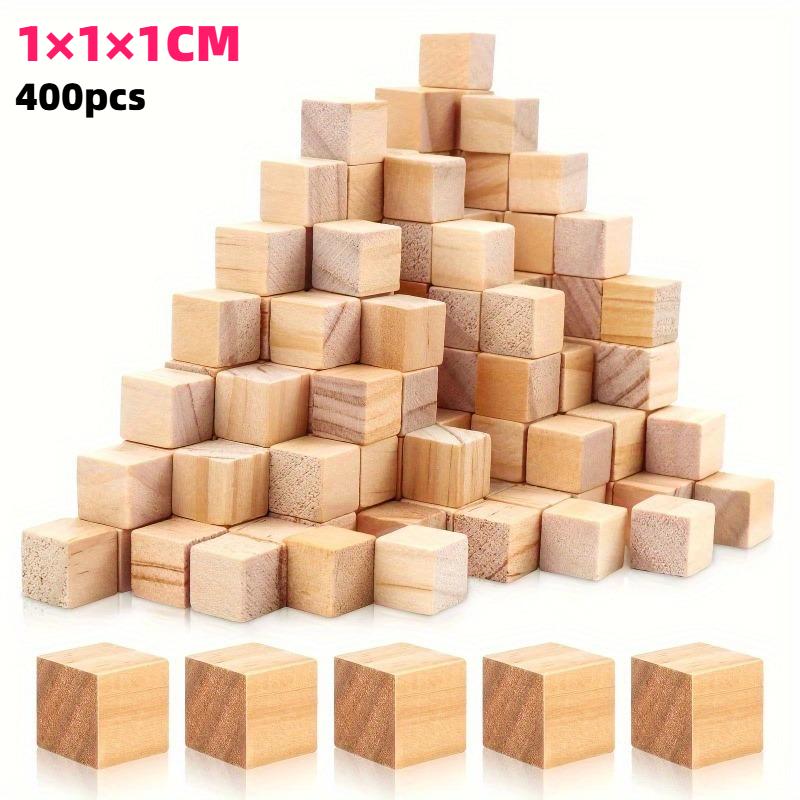 

20-400pcs Natural Wooden Blocks Small Wood Cubes Smooth-sided Crafting Blocks Supplie for Craft and Puzzle Making DIY Home Decor