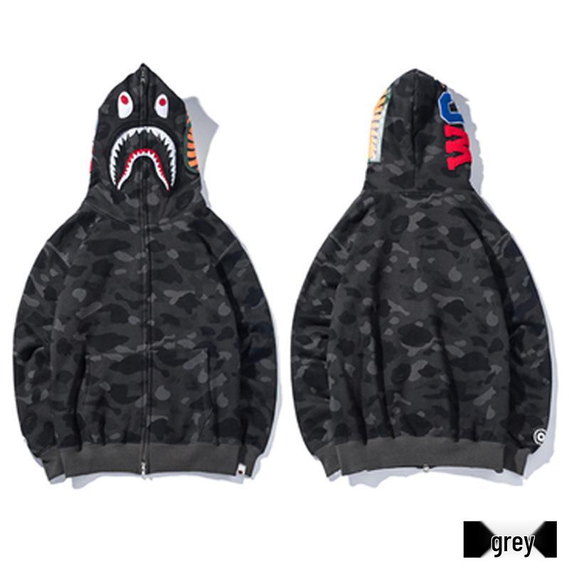 Trendy APE Hooded Sweatshirt - Shark Camouflage Zipper Jacket, Parent-Child Version