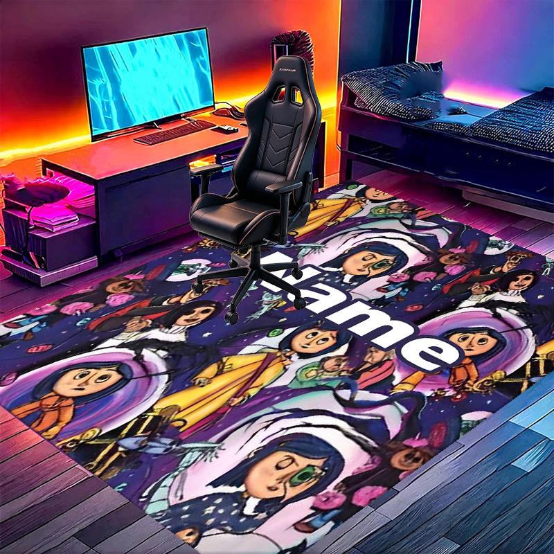 Custom Name Personalized Coraline Print Carpet, Versatile Home Decor Rug, for Playroom, Apartment, Balcony, Entryway, Hallway Gift