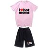 Mens Womens Cotton Short Sleeve T-Shirt Shorts Set Casual Outfit Lightweight Sporty Streetwear