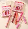 6 stk/boks Tear-Off Lip Gloss Set Vanntett Varig Matt Rød Peel Off Liquid Lipstick Lip Dye Tattoo Tinted Non-Ticky Lip Glaze