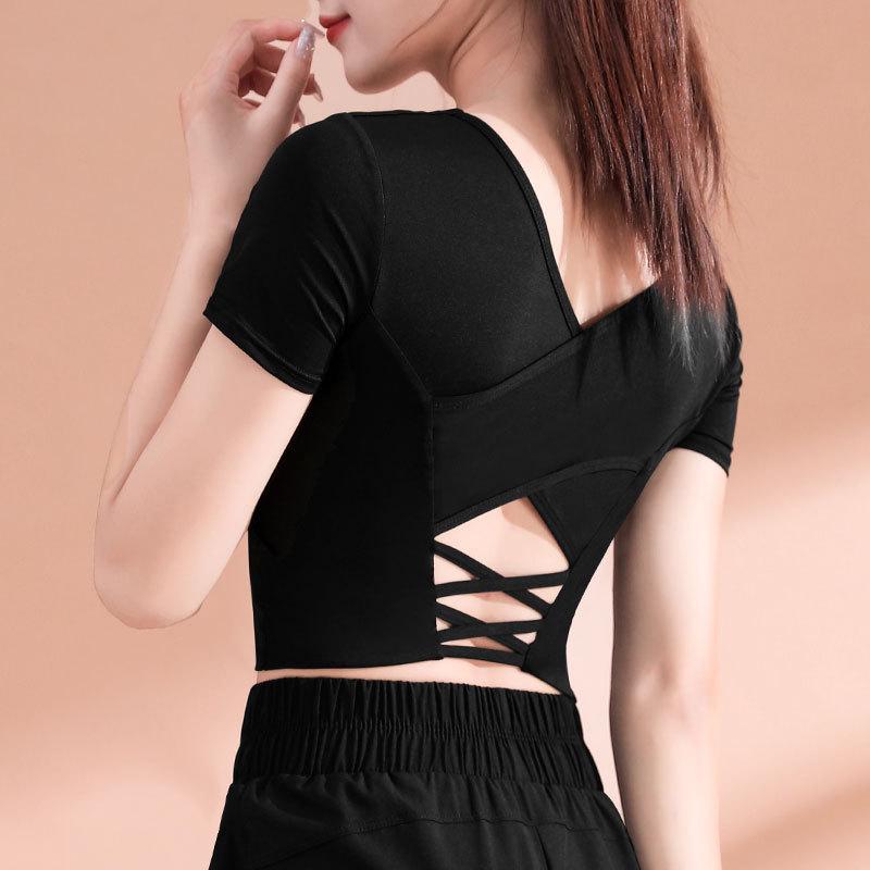 Damski Zestaw do Porannego Biegania i Jogi Szybkoschnący - Lekkie Szorty i Top z Krótkim Rękawem