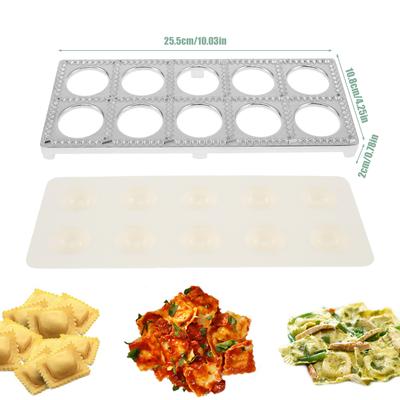 10/12 Holes Ravioli Maker Italian Pelmeni Press Mold Kitchen Gadget Pasta Press Cutter Tool Xmas Holiday Seasonal Cooking Gifts