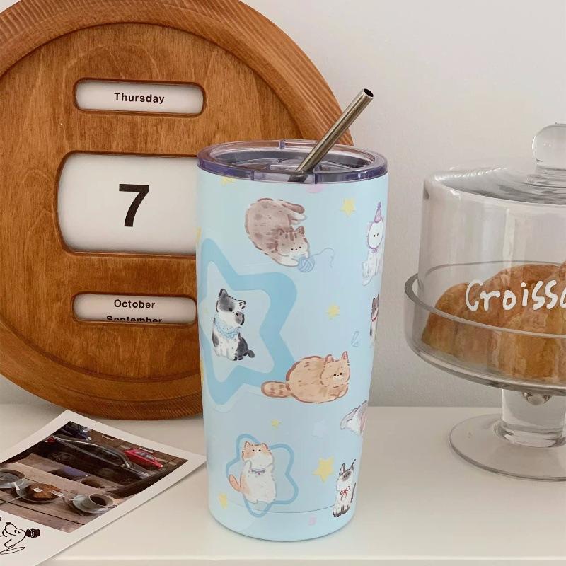 Original~ High-Value Thermos Cup Women'S Water Cup Large Capacity 304 Stainless Steel Coffee Cup Free Cup, Cup