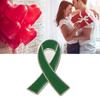 Green Small Size Breastpin Elegant Comfortable Feel Simple Fashionable Alloy Brooch Pin for Work Dating