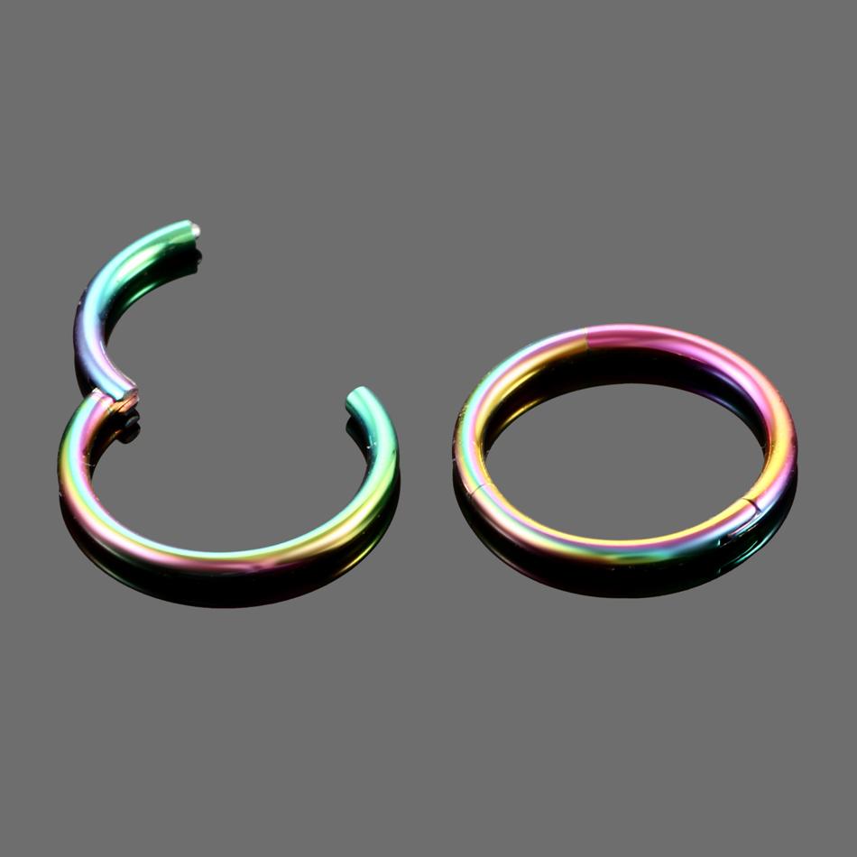 1PC ASTM-F136 Titanium Nostril Piercing 10/12/14/16/18G Septum Clicker Ear Cartilage Tragus Helix Conch Piercing Nipple Jewelry