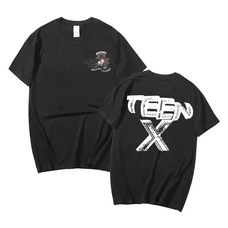 Hip Hop Oversized Playboi Carti Punk Is Not Ded Opium Saves Lives Print Tshirt Men  Casual Loose T Shirt Men's Black Tees