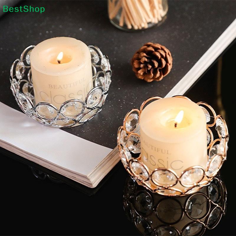 Gold Crystal Tealight Holder - Decorative Beaded Candle Holder for Wedding & Home