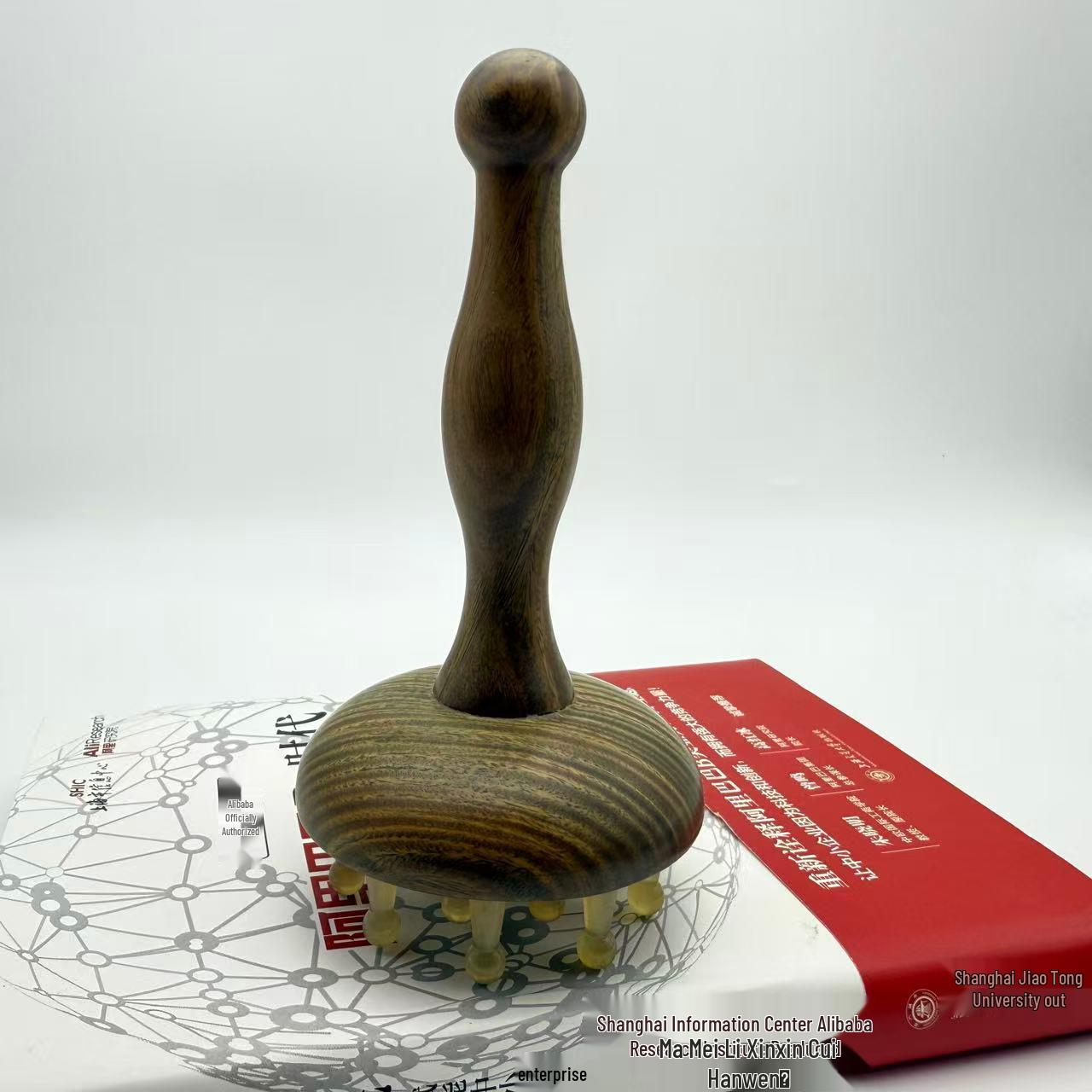 Purple & Green Sandalwood Horn Meridian Massage Comb for Body, Shoulder, Neck, and Abdomen