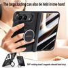 For Magsafe Magnetic Metal 360 Rotating Holder with Tempered Glass Film Protect Phone Case for IPhone Duo Spring Hinge Cover