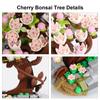 Mini Pflanze Bonsai Baustein Blume Pflanze Kirschblütenbaum Topfpflanze Strauß Modell Steine Heimdekoration Spielzeug für Kinder Geschenke