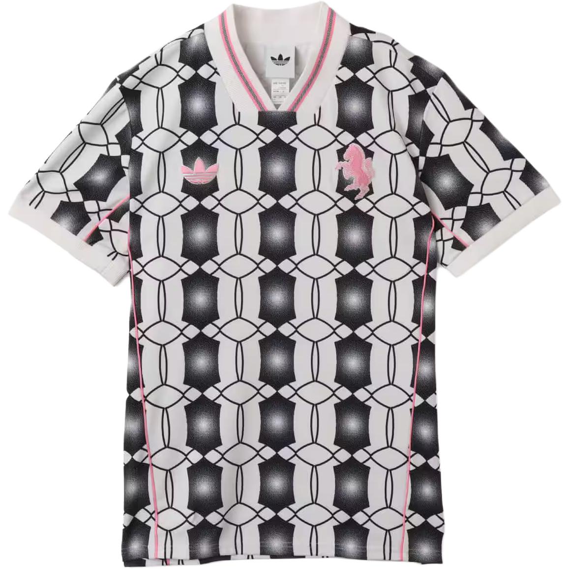 

Adidas Originals X Juventus Collaboration FW25 Lifestyler Comfortable Loose V-Neck Pullover Short Sleeve Football Shirt Unisex Tops JM9447 XL