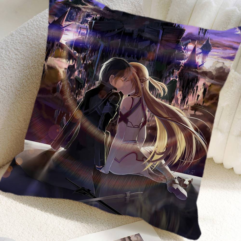 Sword Art Online Anime Pillow Case Square Pillow Bedroom Sofa Leisure Comfort Cushion Car Home Decoration
