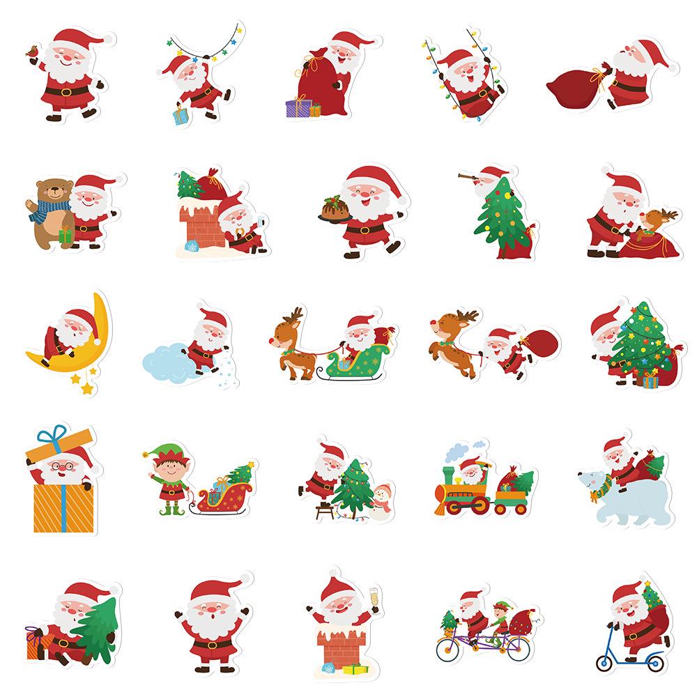 50 Waterproof Santa Claus Stickers - Festive DIY Decals for Gifts, Cups, Phones & Computers