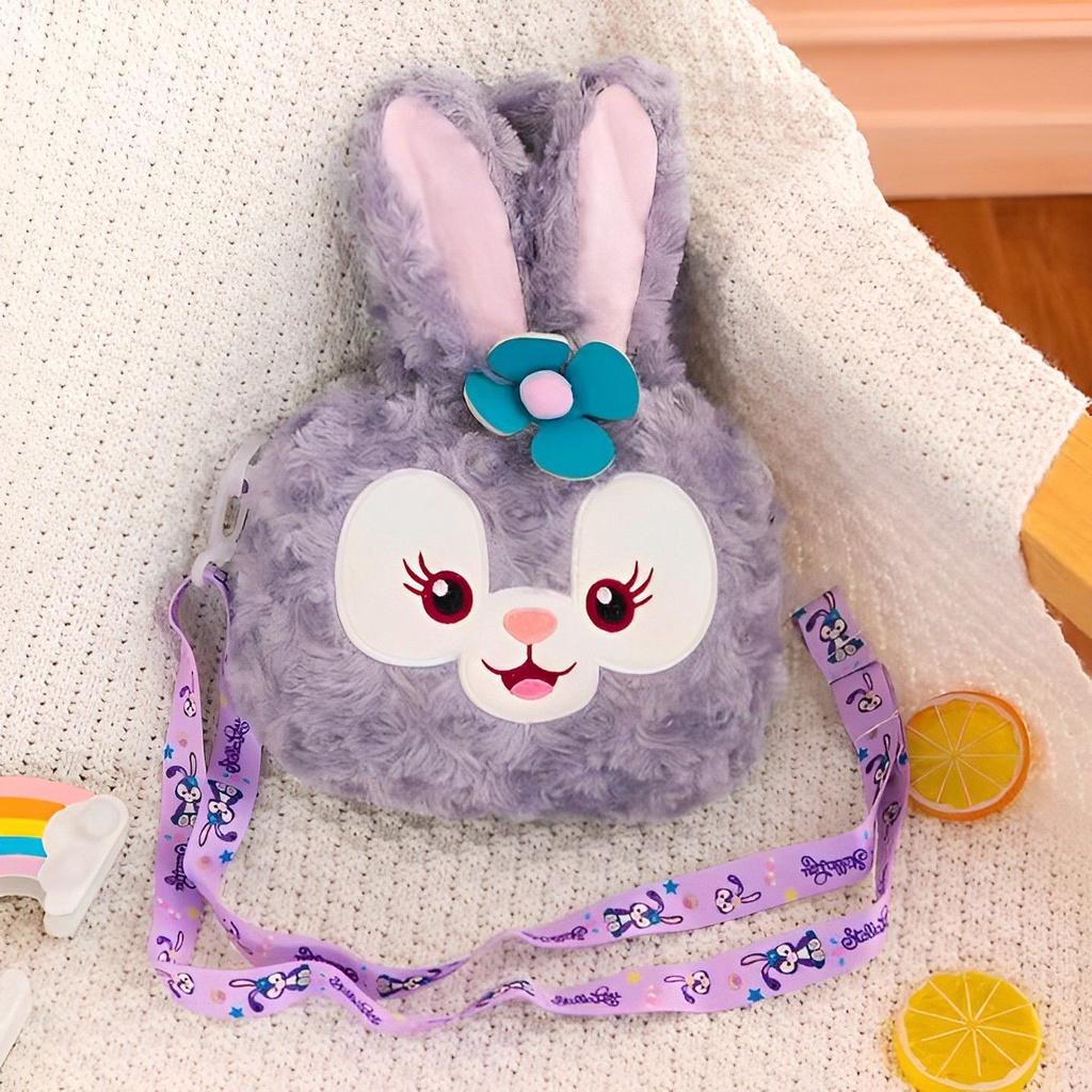 Sanrio Stitch Plush Shoulder Bag Zip Close