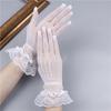 Soft Ruffle Lace Mittens Full Finger Thin Fishnet Mesh Gloves Mesh Hollow Out Lolita Lace Gloves