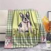 1Pc Cute Dog Patchwork Print Flannel Blanket High Quality Warm Comfortable Cover for All Seasons Perfect for Gifts Home Decor