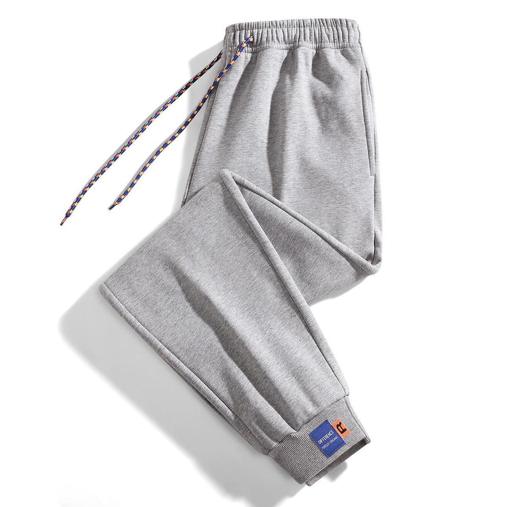 2025 Spring & Fall Korean Style Men's Loose Ribbed Sweatpants - Trendy Nine-Point Casual Sports Pants