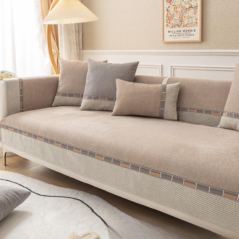 Ženilkový vankúšik na pohovku Four Seasons Univerzálny Jednoduchý Moderný Poťah Ľahký na uterák Luxus v štýle Protišmykové kombinácie High-End sety Poťah
