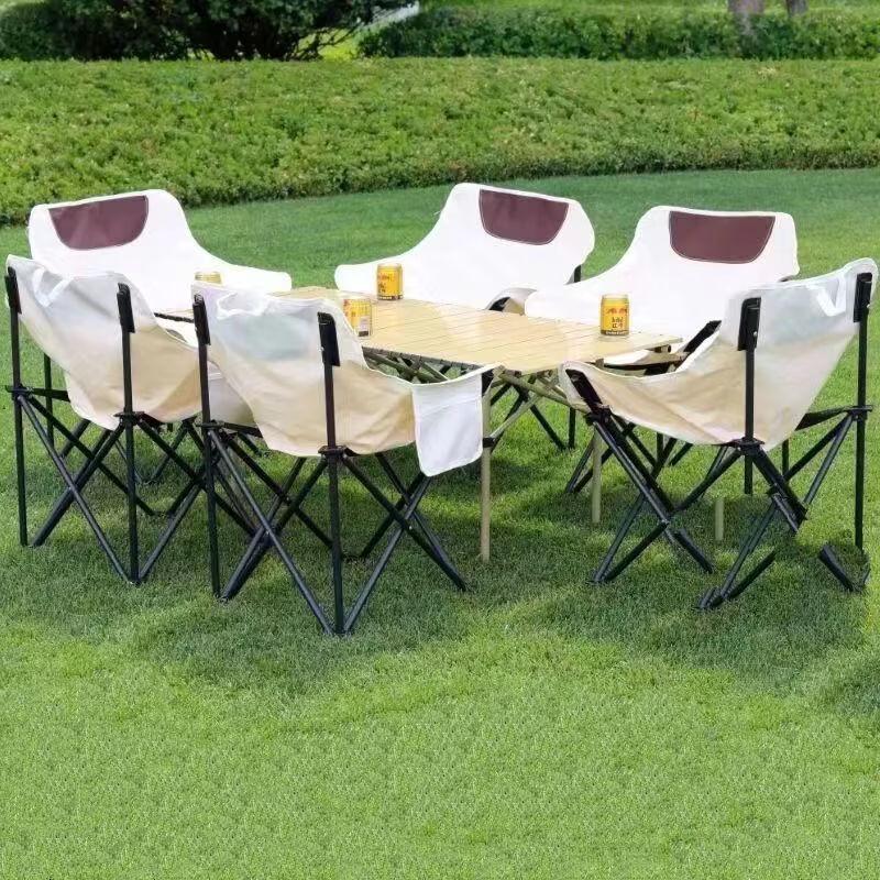 OEING Foldable Roll-Up Camping Picnic Table Set