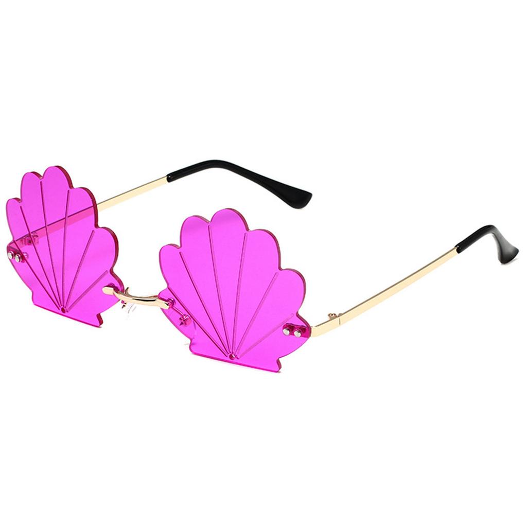 Popular Rimless Shell Sunglasses for Parties and Music Festivals with Bright Color Great for Fashionable Women Wear
