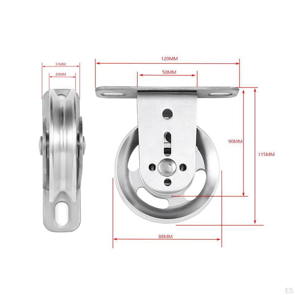 Bearing Pulley Wheel Lifting Sturdy Silent Pull Down for DIY Attachment Wire Rope