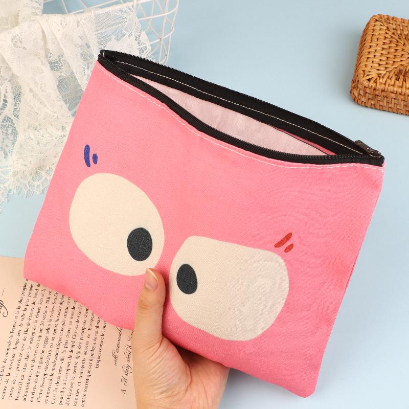 

Cute Pink Big Eye Cosmetic Bag Creative Clutch Makeup Bag Travel Toiletry Bags Large Capacity Stationery Storage Pouch Girl Gift one size
