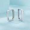 WOSTU 925 Sterling Silver Simple Wedding Hoop Earring For Women Star Moon Huggie Zircon Earring Rectangle Hoops Engagement Gift
