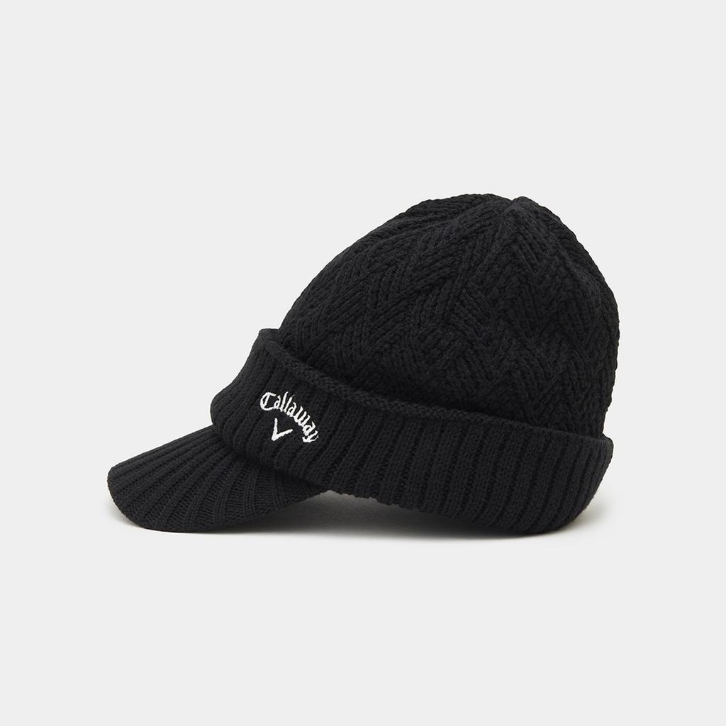 Callaway Men's Fleece-Lined Knit Cap with Brim, Golf Hat, C24291123 1010_Black, FR