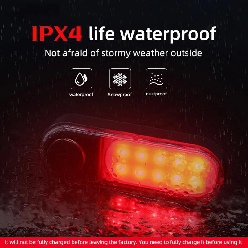 Rear Light 250 Mah Usb Rechargeable Ultralight Cycling Light Warning Rainproof 5 Models Light Bike Accessories