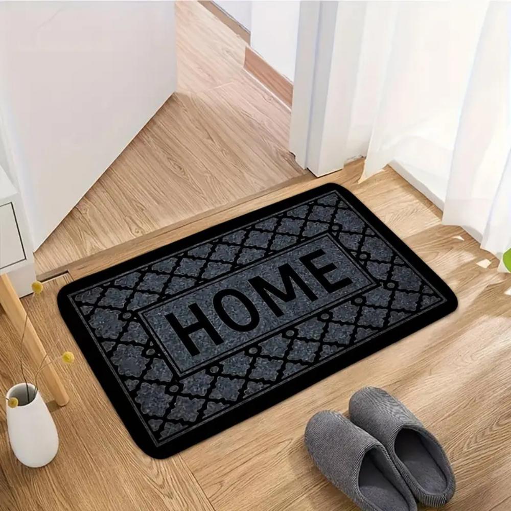 Modern Slate Pattern Design Welcome Door Mat Non Slip Rug for Indoor Outdoor Use Patio Balcony Living Room Bedroom Floor Carpet