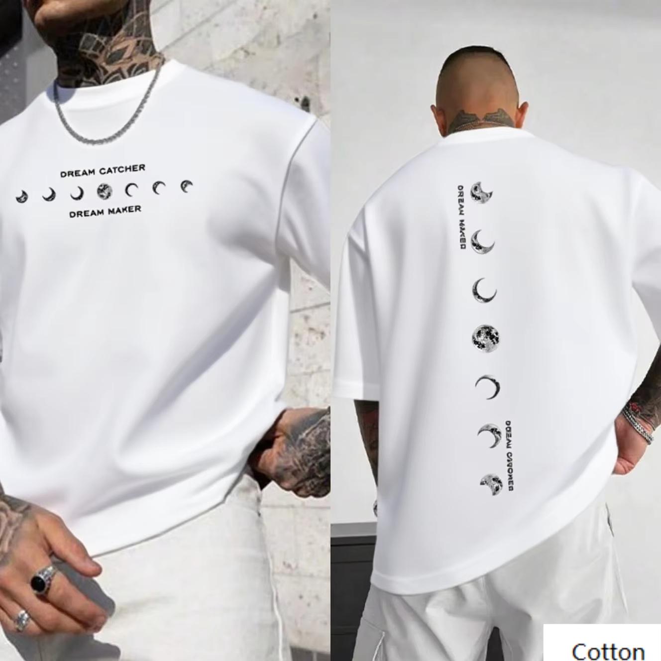 

Мужская хлопковая футболка с мотивами Ловца снов и Луны Мистическая и художественная мода Выделяйтесь с этими завораживающими принтами 4XL