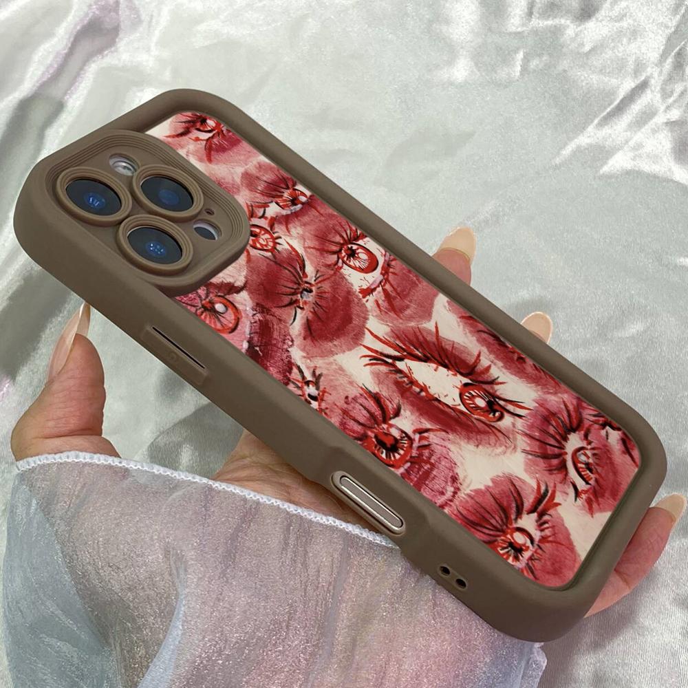 JT20 Artist Lipstick Eyeballs Fine Art Realme 14 15 Huawei P40 Honor 70 90 Infinix Tecno Itel Motorola Google All Model Angel Eyes Soft TPU Phone Case