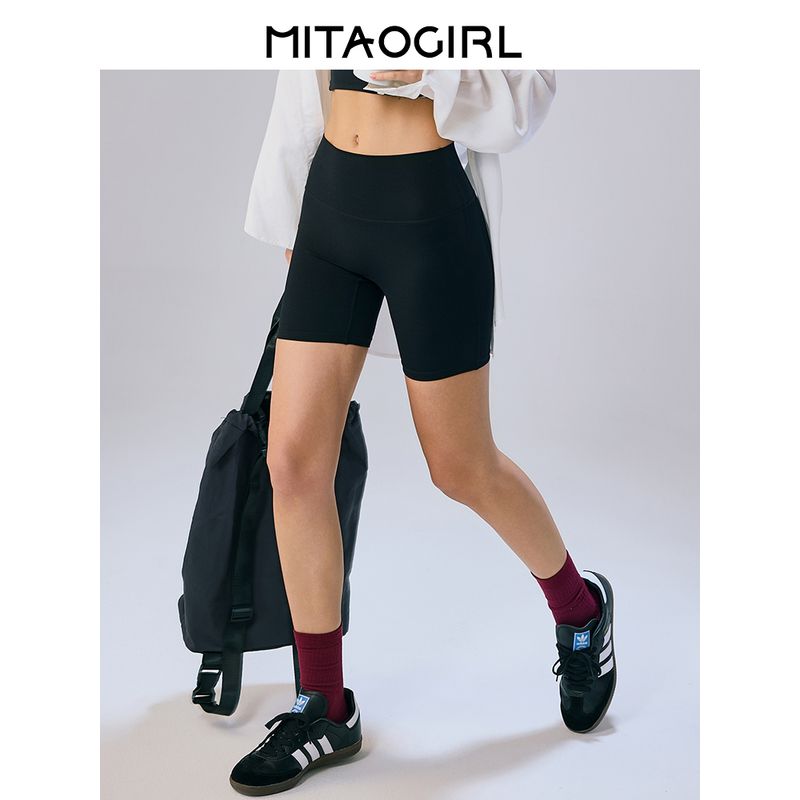 Mitaogirl Kendall Short-Length Pants Female High Waist Hip Lift Slim Fit Fitness Pants Running Quick-Drying Yoga Sports Shorts